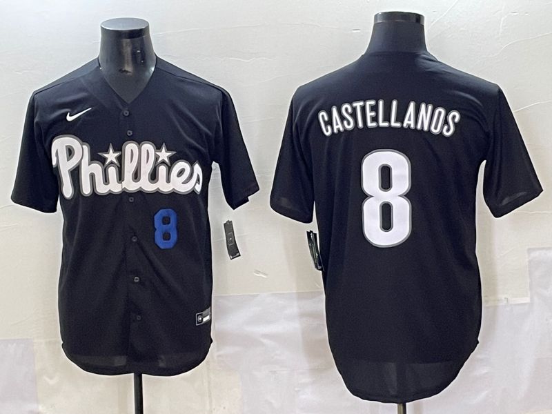 Men 2025 Philadelphia Phillies #8 Castellanos Black Fashion Nike MLB Jersey style 7153->philadelphia phillies->MLB Jersey